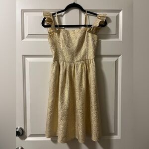Lilly Pulitzer Kariana Gold Silk Off-The-Shoulder Dress size 6